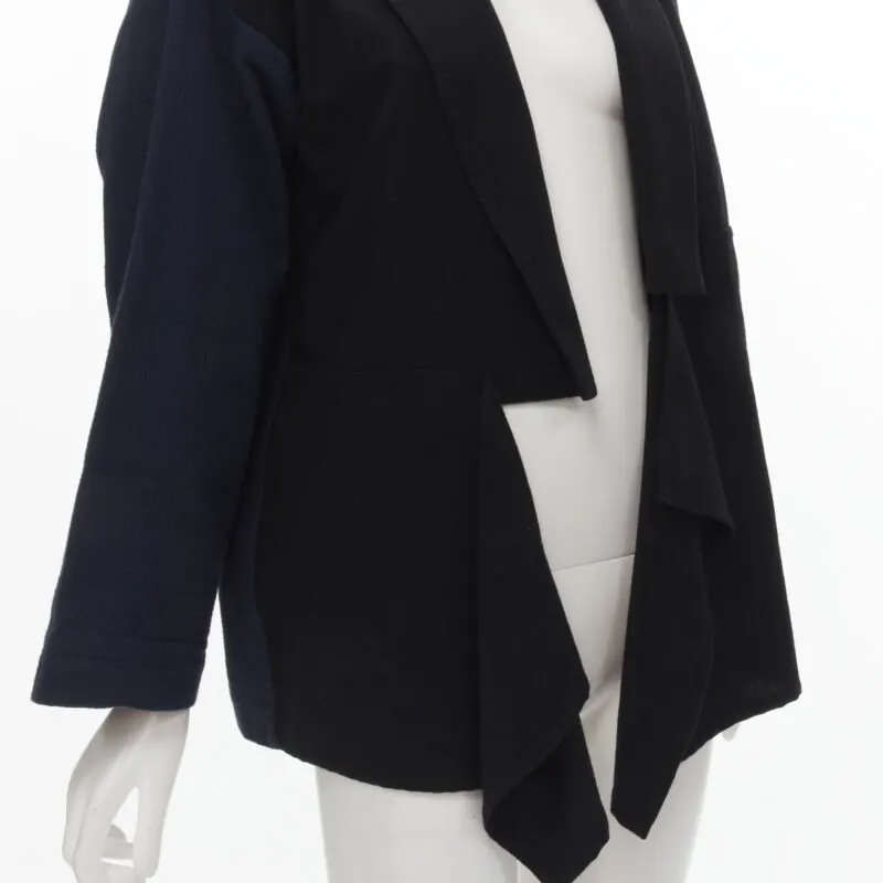 Comme des Garçons Drape Front Blazer Blue Cotton Never worn - Back View