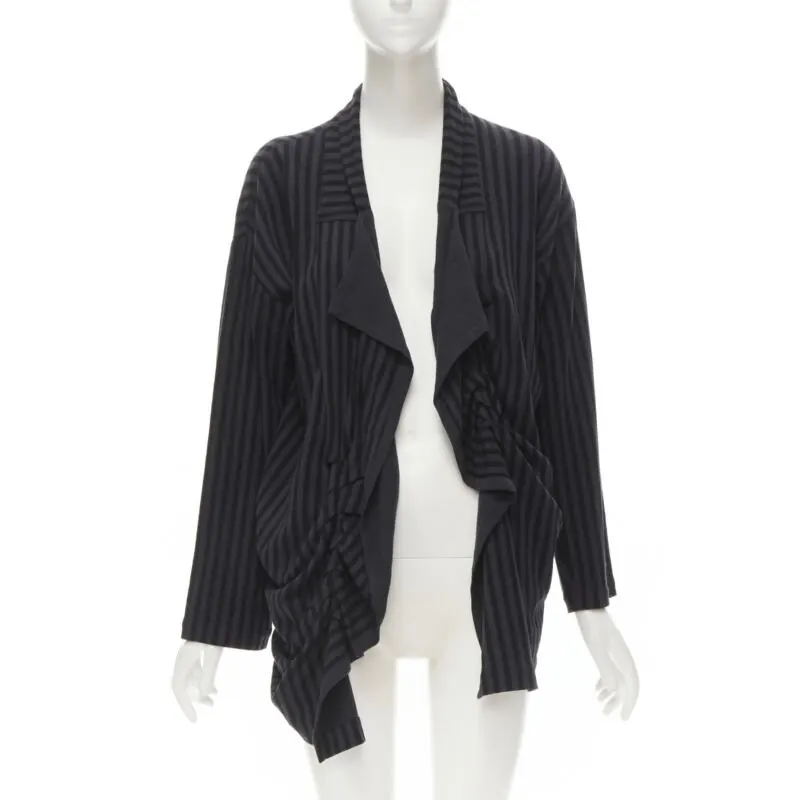 Comme des Garçons Striped Wool Jacket Grey Wool Never worn - Front View