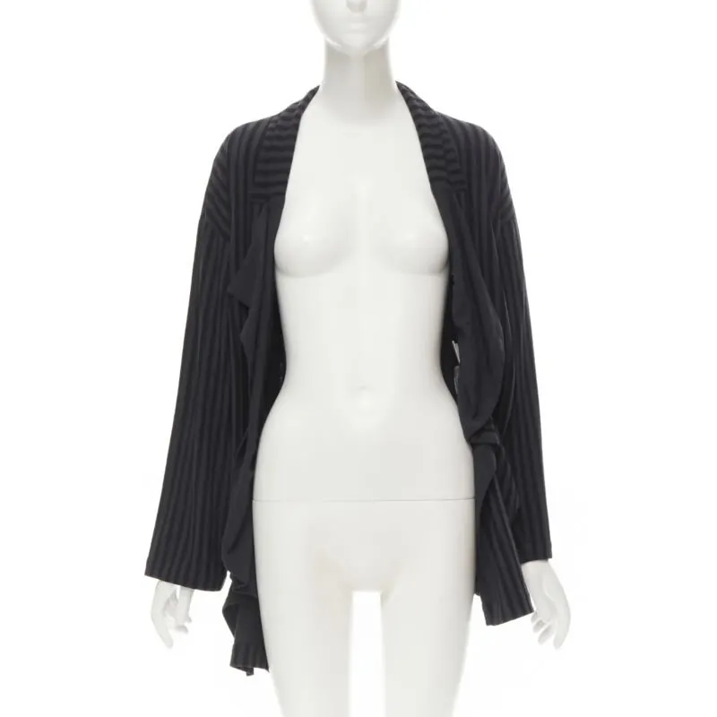 Comme des Garçons Striped Wool Jacket Grey Wool Never worn - Inside View