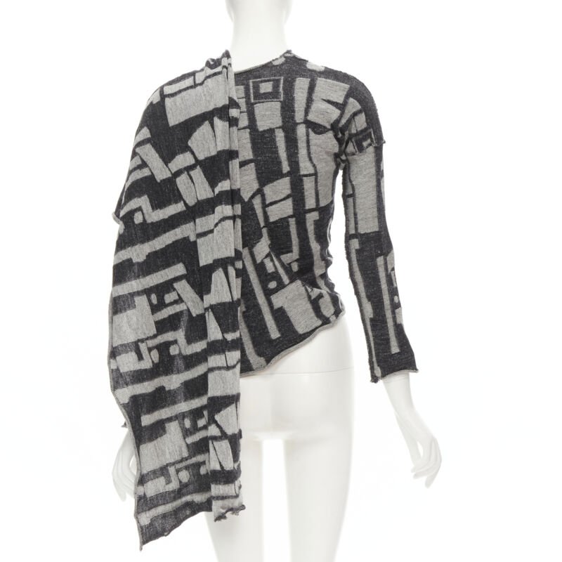 Comme Des Garcons Intarsia Wrap Cardigan - Side view