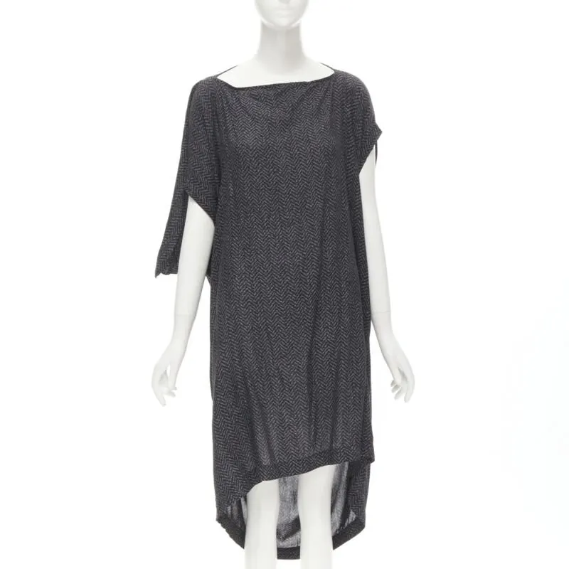Comme Des Garcons Chevron Cocoon Dress Grey Polyester Never worn - Back View