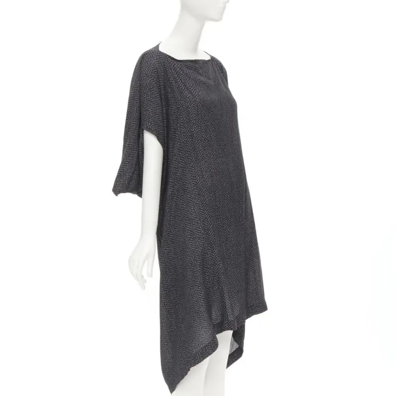 Comme Des Garcons Chevron Cocoon Dress Grey Polyester Never worn - Inside View
