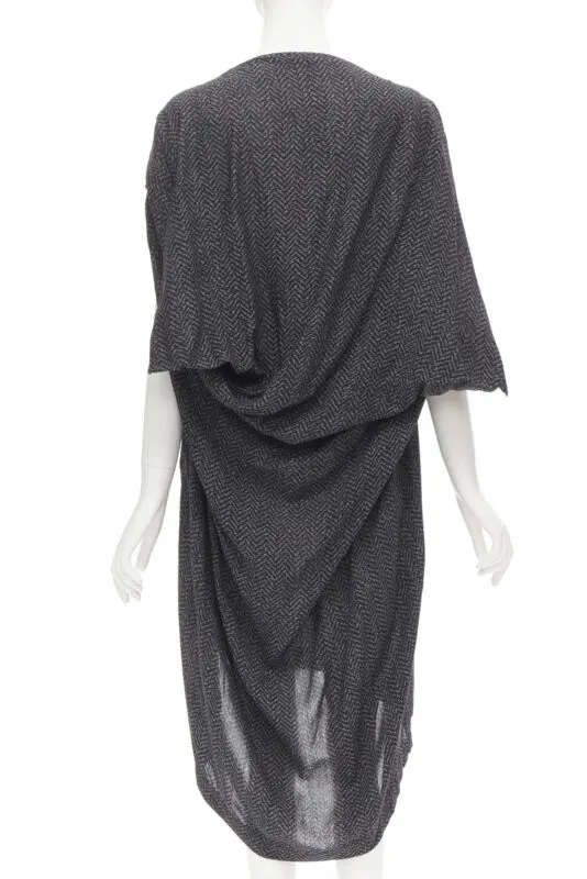 Comme Des Garcons Chevron Cocoon Dress Grey Polyester Never worn - Box View