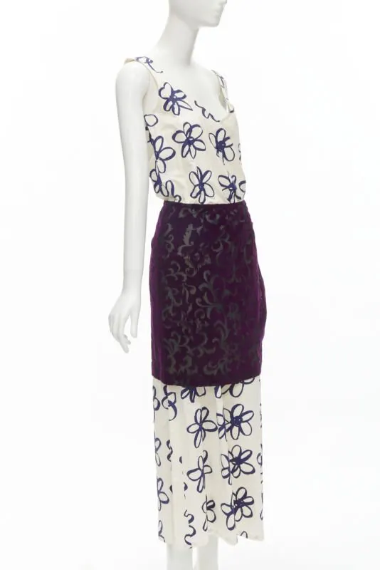 Comme Des Garcons Velvet Wrap Dress Blue Cotton Very good - Inside View