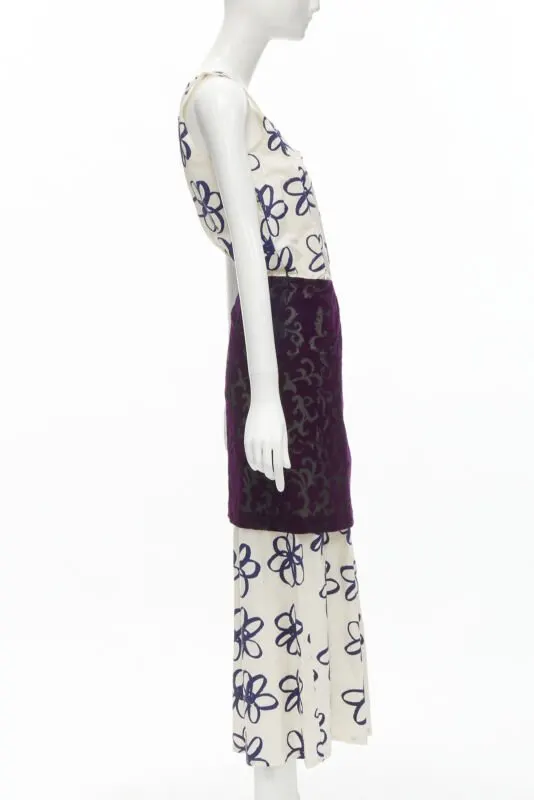 Comme Des Garcons Velvet Wrap Dress Blue Cotton Very good - Model View