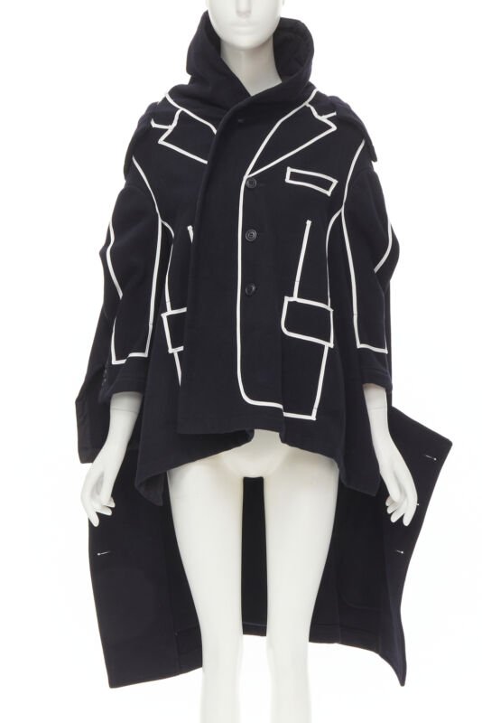 Comme Des Garcons Black Trompe Trench Coat