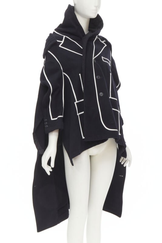 Comme Des Garcons Black Trompe Trench Coat - Image 6