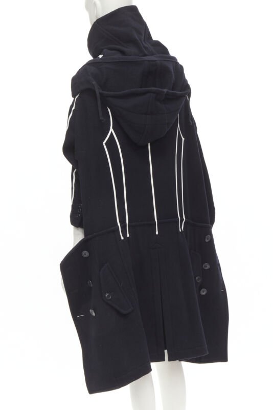 Comme Des Garcons Black Trompe Trench Coat - Detail 1