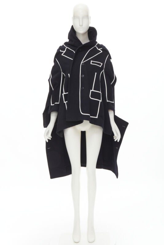 Comme Des Garcons Black Trompe Trench Coat - Image 13