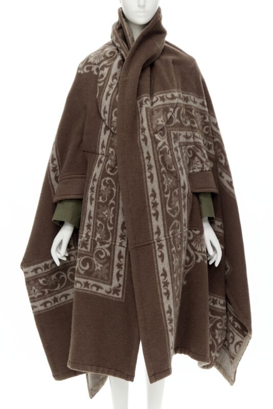 Comme Des Garcons Brown Wool Cocoon Coat