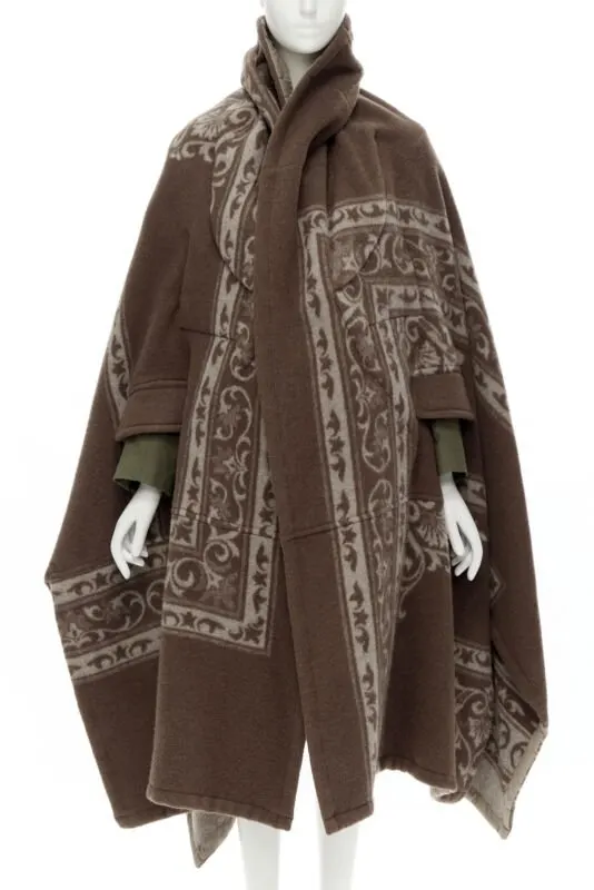 Comme des Garçons Brown Wool Cocoon Coat Brown Wool Never worn - Front View