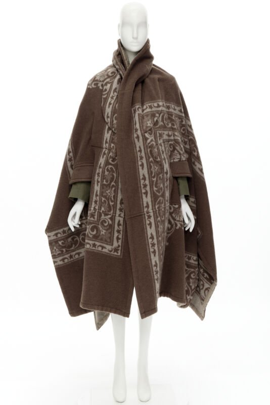 Comme Des Garcons Brown Wool Cocoon Coat - Image 14