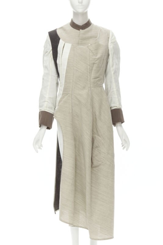 Comme Des Garcons Patchwork Bias Wool Coat - Image 6