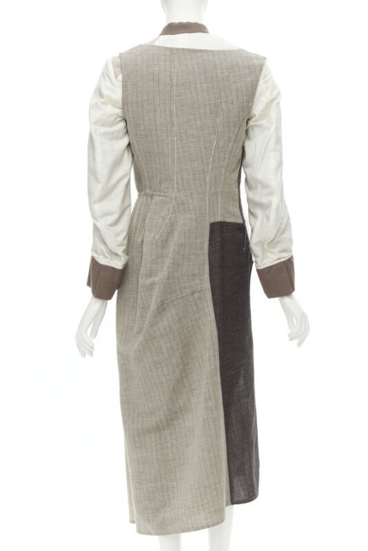 Comme Des Garcons Patchwork Bias Wool Coat - Side view