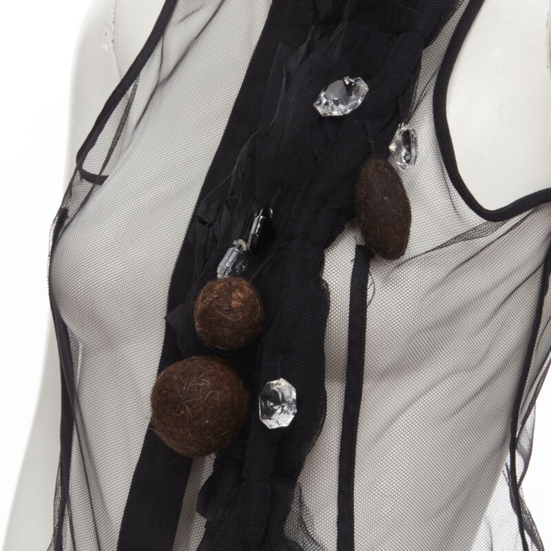 Comme Des Garcons Crystal Felt Vest - Back view