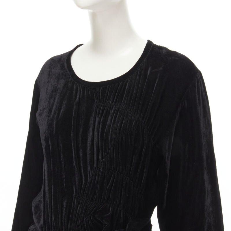 Comme Des Garcons Velvet Shirred Dress - Detail 2