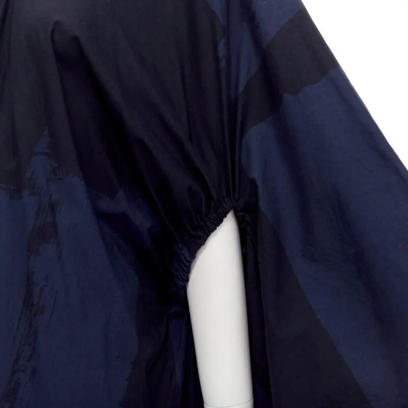 Comme Des Garcons Brushstroke Trapeze Dress Navy Cotton Very good - Back View