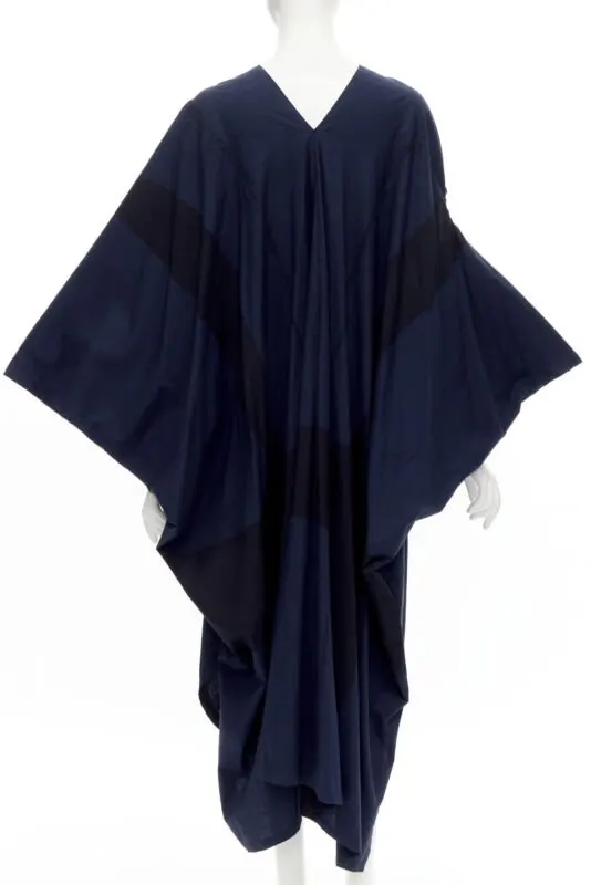 Comme Des Garcons Brushstroke Trapeze Dress Navy Cotton Very good - Box View