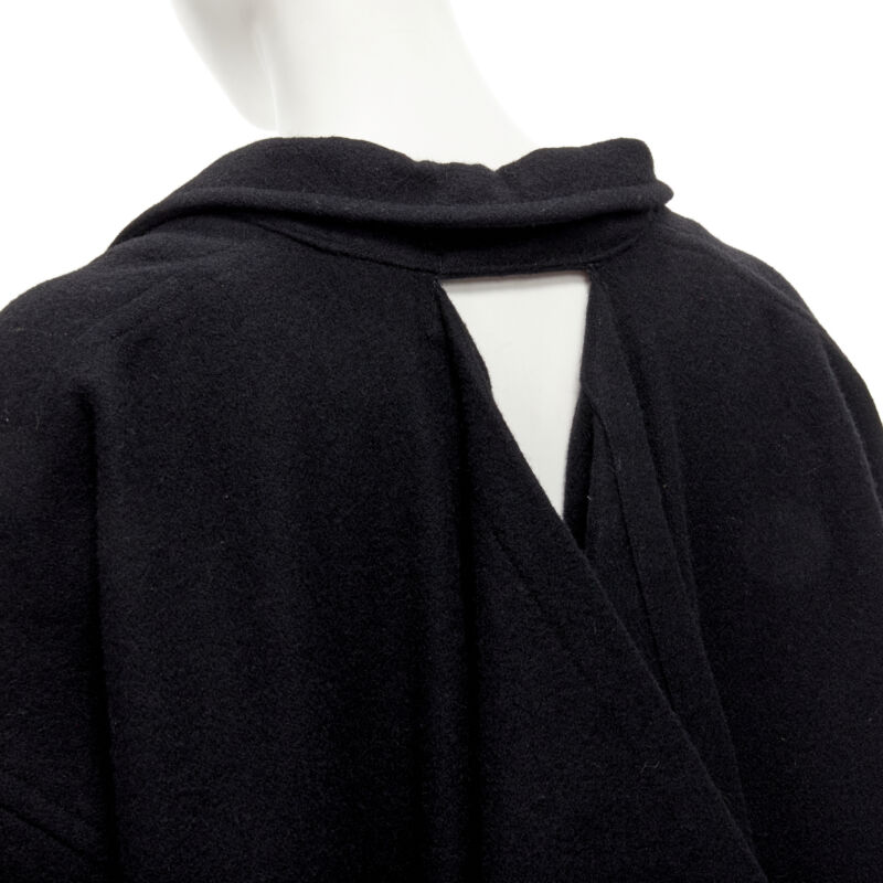 Comme Des Garcons Dinosaur Draped Wool Coat - Back view