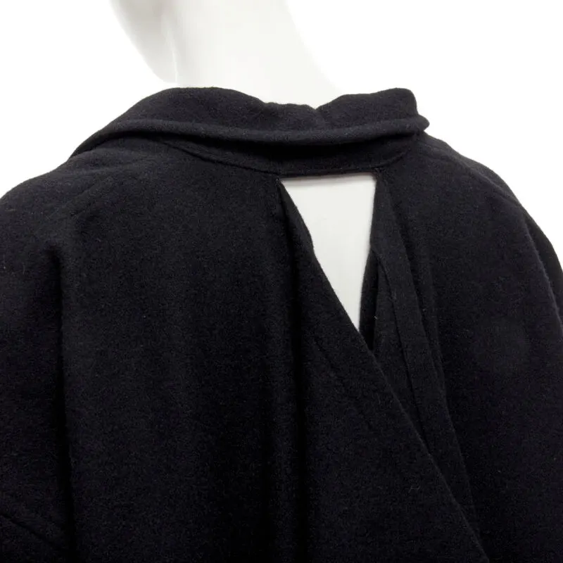 Comme Des Garcons Dinosaur Draped Wool Coat Black Wool Never worn - Back View