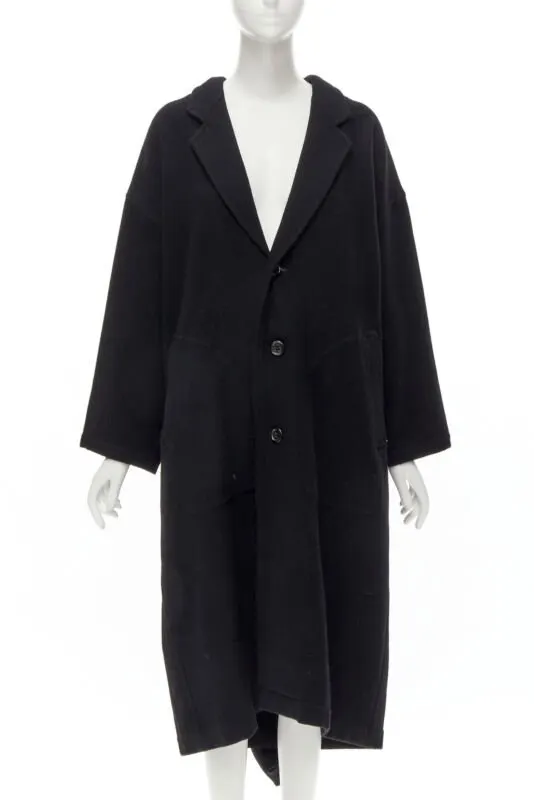 Comme Des Garcons Dinosaur Draped Wool Coat Black Wool Never worn - Inside View
