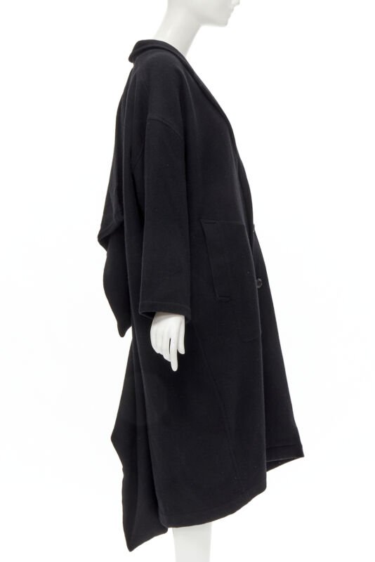 Comme Des Garcons Dinosaur Draped Wool Coat - Side view