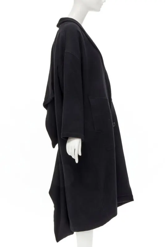 Comme Des Garcons Dinosaur Draped Wool Coat Black Wool Never worn - Box View