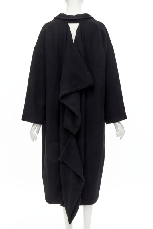 Comme Des Garcons Dinosaur Draped Wool Coat - Detail 1