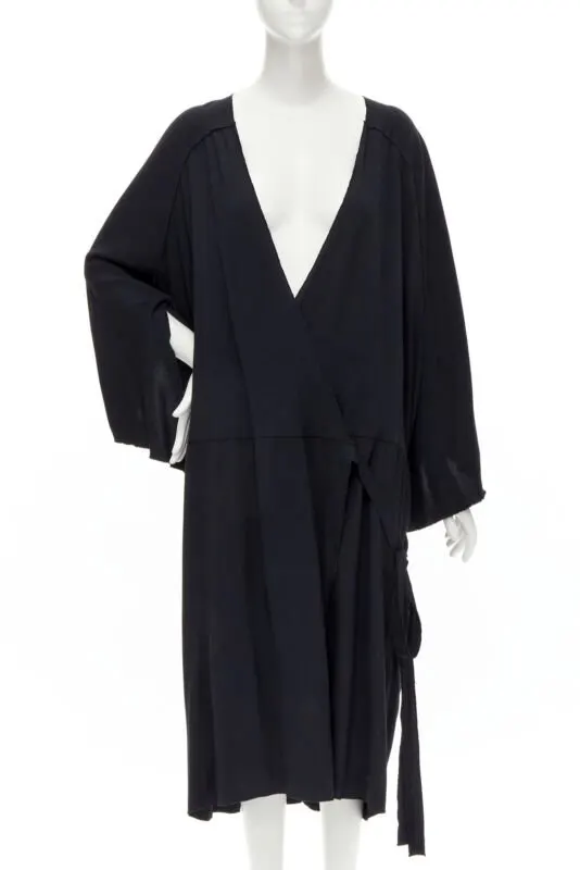 Comme des Garçons Wrap Kimono Dress Black Polyester Never worn - Front View