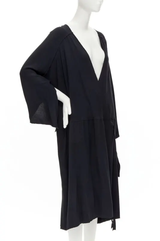 Comme des Garçons Wrap Kimono Dress Black Polyester Never worn - Inside View