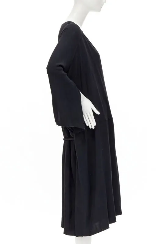 Comme des Garçons Wrap Kimono Dress Black Polyester Never worn - Model View