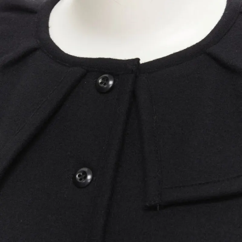 Comme des Garçons Felt Peplum Top Black Wool Never worn - Back View