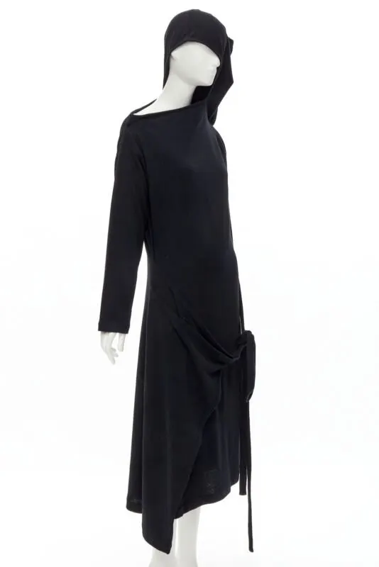 Comme Des Garcons Hooded Dress Black Wool Never worn - Inside View