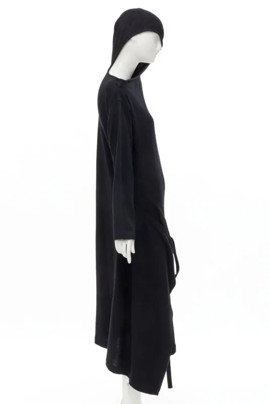 Comme Des Garcons Hooded Dress Black Wool Never worn - Model View