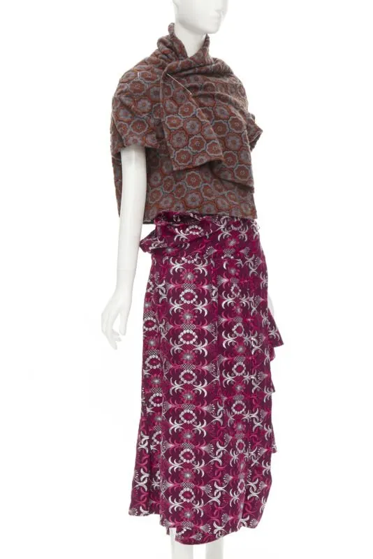 Comme Des Garcons Macrame Wrap Skirt MultiColor Wool Never worn - Inside View