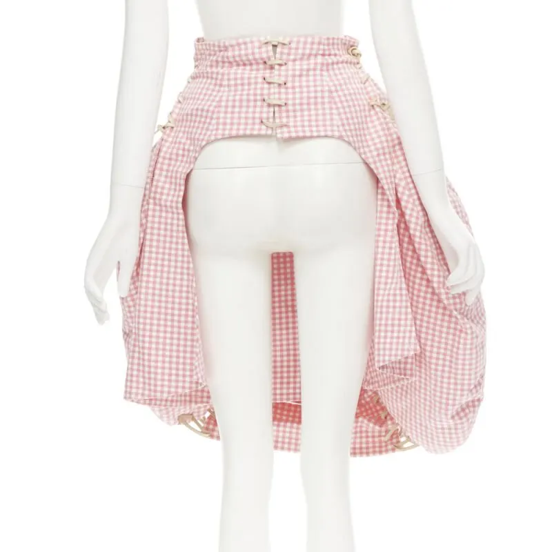 Comme des Garçons Checked Balloon Skirt Pink Cotton Good - Box View
