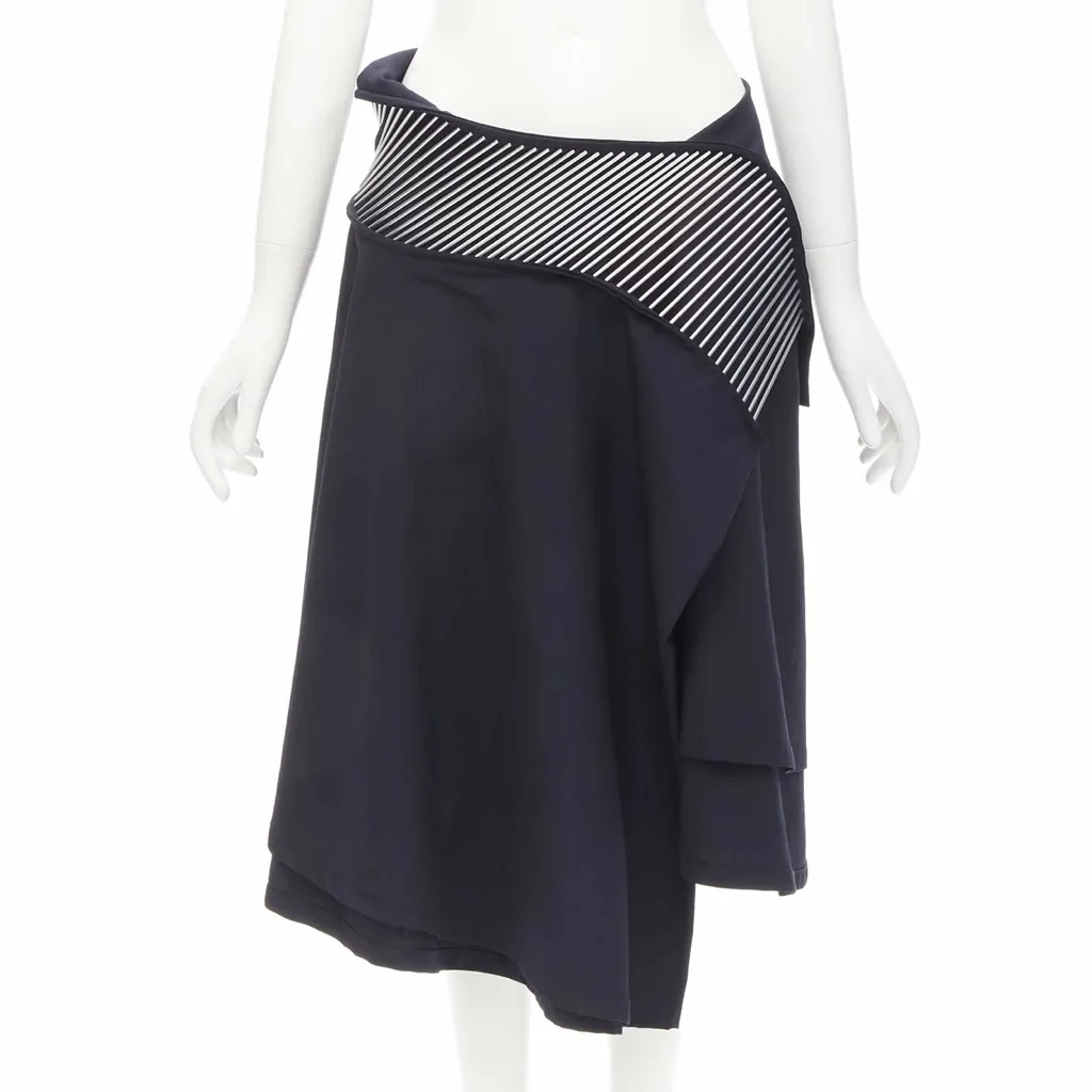Junya Watanabe Metal Midi Skirt Black Wool Very good - Front View
