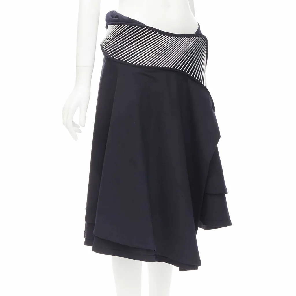 Junya Watanabe Metal Midi Skirt Black Wool Very good - Inside View