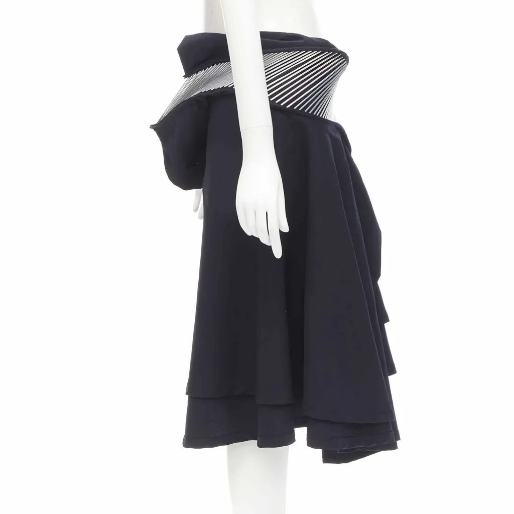 Junya Watanabe Metal Midi Skirt Black Wool Very good - Model View