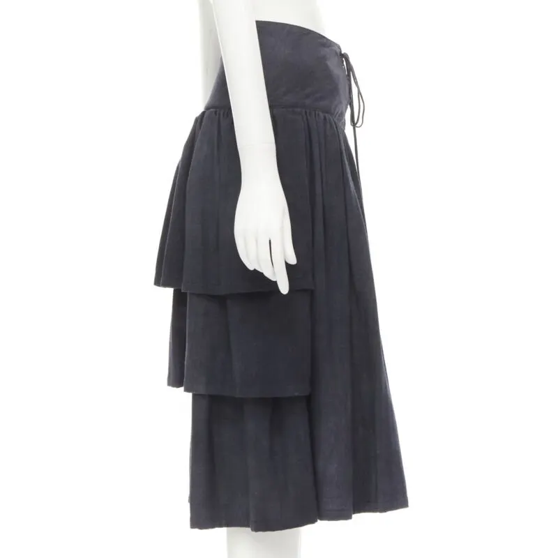 Comme des Garçons Corset Tiered Skirt Grey Wool Never worn - Box View