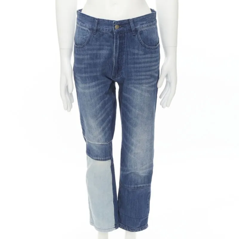 Maison Martin Margiela Deconstructed Patch Jeans Blue Cotton Never worn - Front View