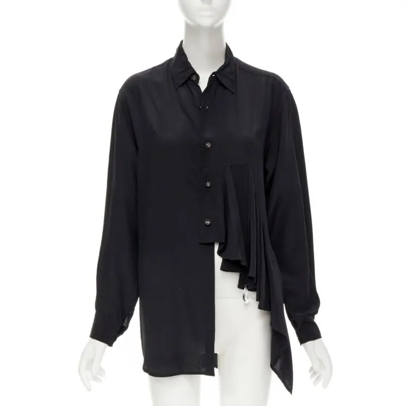 Comme des Garçons Draped Jewel Shirt Black Polyester Never worn - Front View