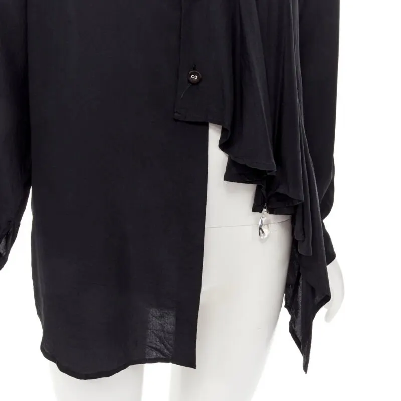 Comme des Garçons Draped Jewel Shirt Black Polyester Never worn - Back View