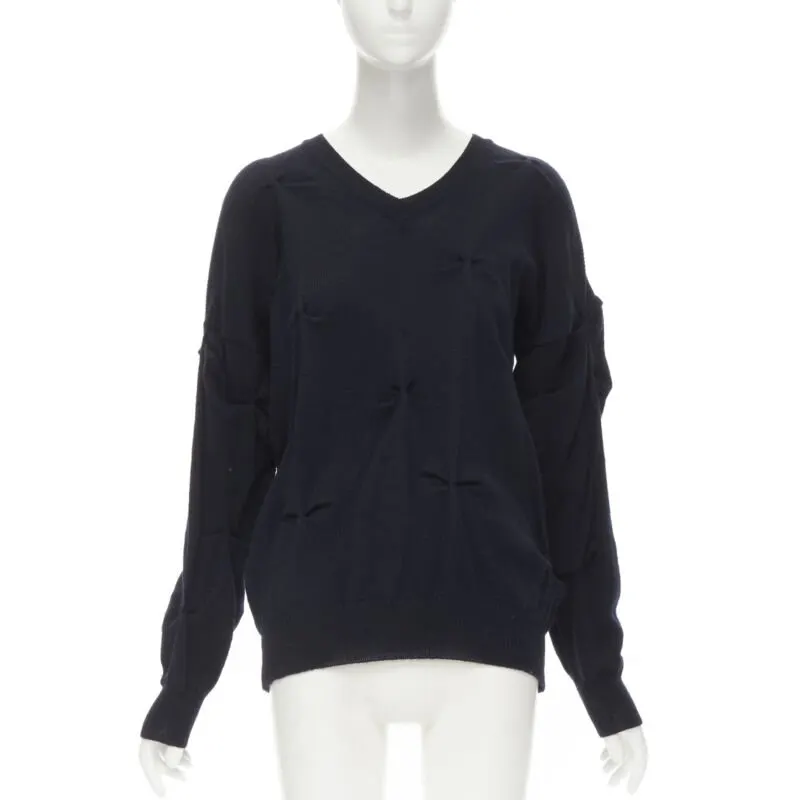 Comme Des Garcons Pinched Bow Sweater Black Wool Very good - Front View