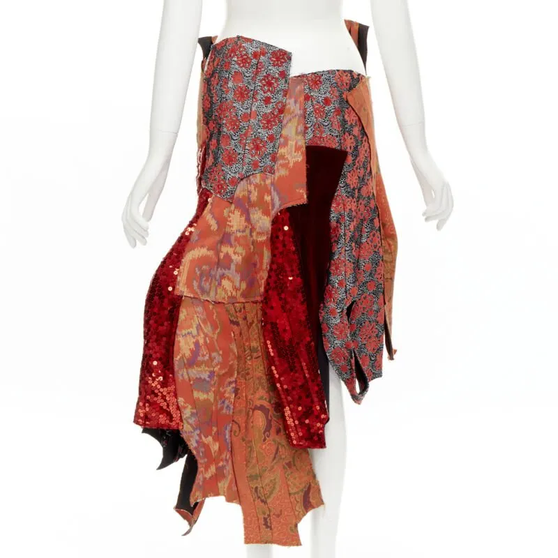 Comme Des Garcons Jacquard Devore Skirt Red Cotton Never worn - Box View