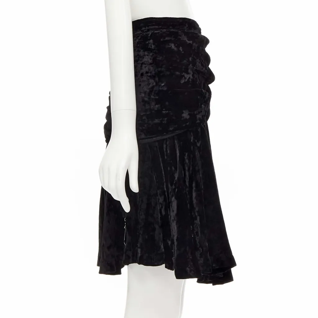 Comme Des Garcons Velvet Crystal Skirt Black Polyester Very good - Model View