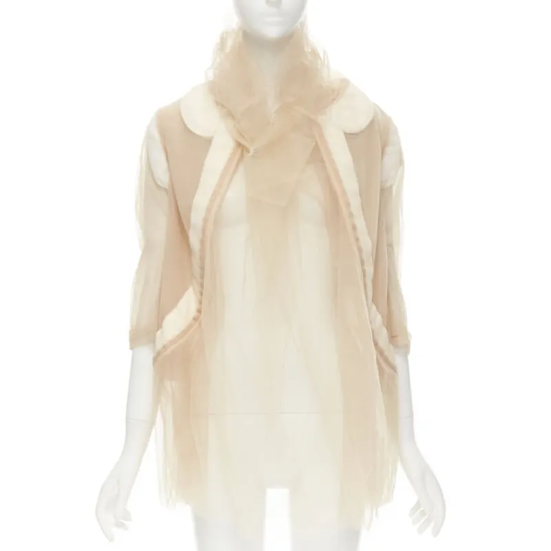 Comme Des Garcons Tulle Inside Jacket Beige Polyamide Very good - Front View