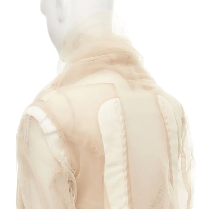 Comme Des Garcons Tulle Inside Jacket Beige Polyamide Very good - Back View