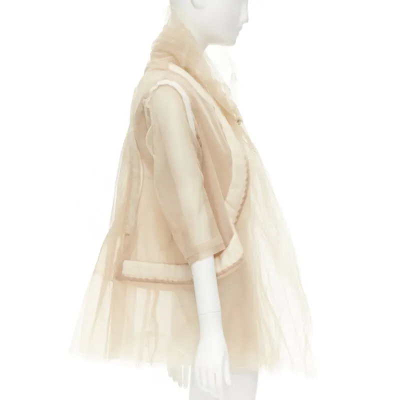 Comme Des Garcons Tulle Inside Jacket Beige Polyamide Very good - Model View