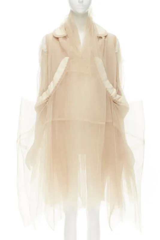 Comme Des Garcons Sheer Long Jacket Beige Never worn - Front View